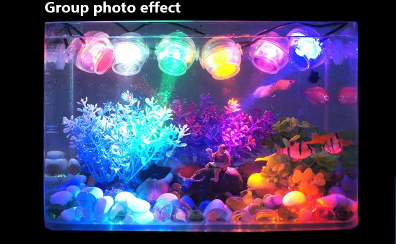 LED Aquarium Spotlight Saving Power But High Brightness Seven Gradient Night Light Various Angles Exposure USB Waterproof Diving