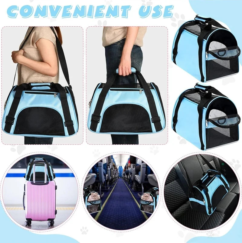 Cat Bags Portable Dog Carrier Bag Mesh Breathable Foldable Cats Carrier Bag Travel Breathable Transport Handbag - Play Paws Toys