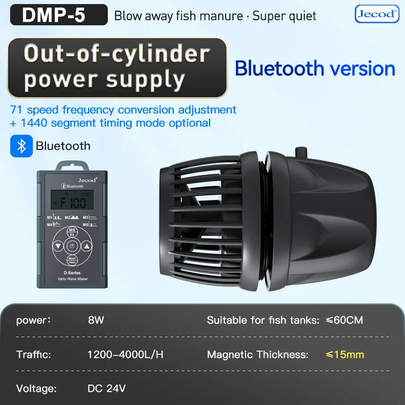 Jebao Jecod New Smart Bluetooth App Control Cordless Freshwater Saltwater Fish Tank DMP-10/20/30/40 Aquarium Wavemaker Pump