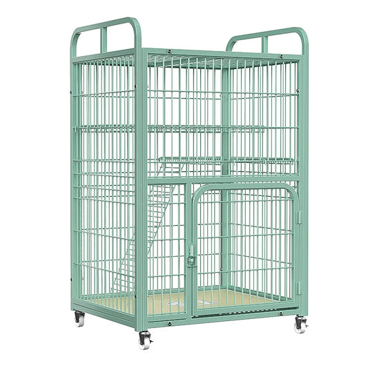 Large Metal Cat Cage with Wheels Multi-Level Pet Playpen Indoor Cat Kennel with Platforms and Ramps for Kittens and Adult Cats - Play Paws Toys