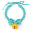 Knitting Pet Collars Cute Bow Bell Shape Knitted Scarf Handmade Dog Cat Collar Crochet Tie Adjustable Necklace Pet Accessories