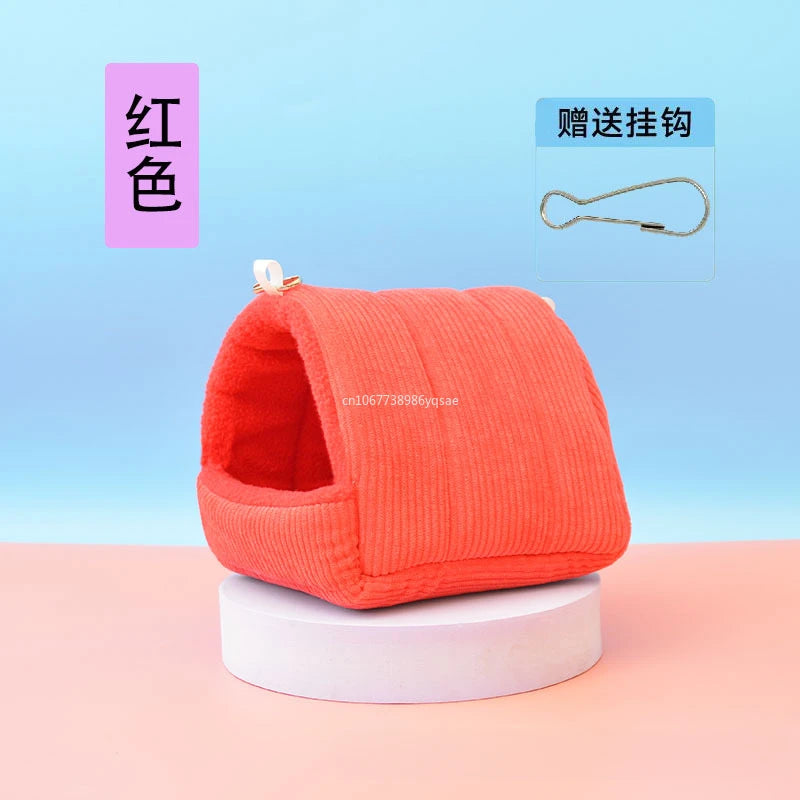 Cute Winter Warm Bird Cage Parrot Cotton Nest Budgie for Hammock Hut Tent Bed Hanging Cave Pet Products Bird Cage Accessories