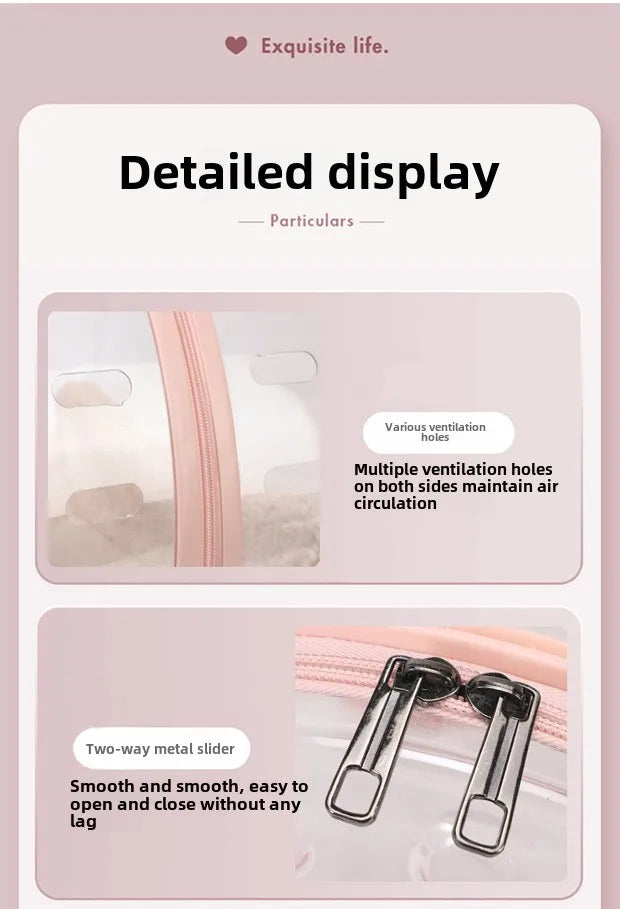 Transparent Pet Travel Carrier Portable Trolley Suitcase for Cats & Small Dogs Durable Pet Transport Case Professional Pet Cart - Play Paws Toys