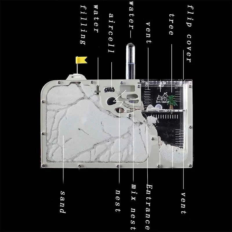 Funny Ant Castle with Sand Ant Nest Home Children Educational Bio Art Ant Farm Underground Ecology Castle Ant Cage Insects Box