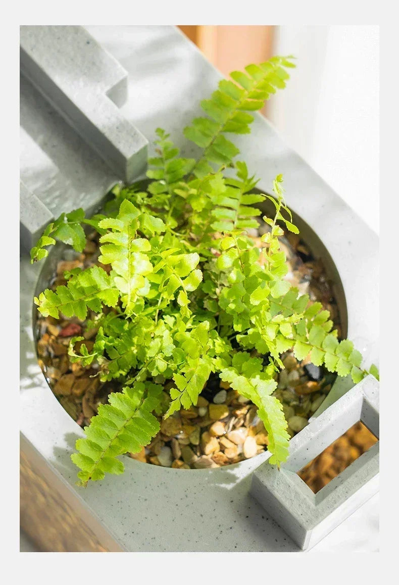 Micro Landscape Fish Tank Home Silent Water Flow Aquarium Desktop Ornament Creative Imitation Stone Landscaping Fish Tank Filter