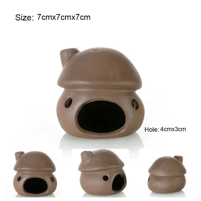 Quality Ceramic Aquarium Decor Fish Shrimps Shelter House Pottery Scorpion House Canister Simulation Stone Fish Tank Decoration