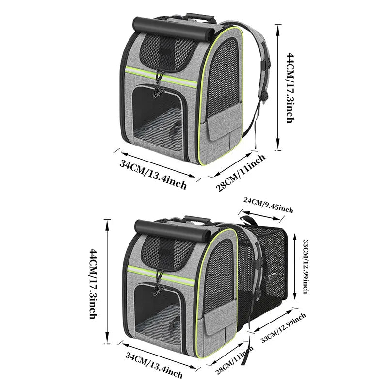 Cat Carrier Backpacks Expandable Cat Backpack with Shade Cover, Breathable Mesh Pet Carrier Backpack Bag for Travel Hiking Campi - Play Paws Toys