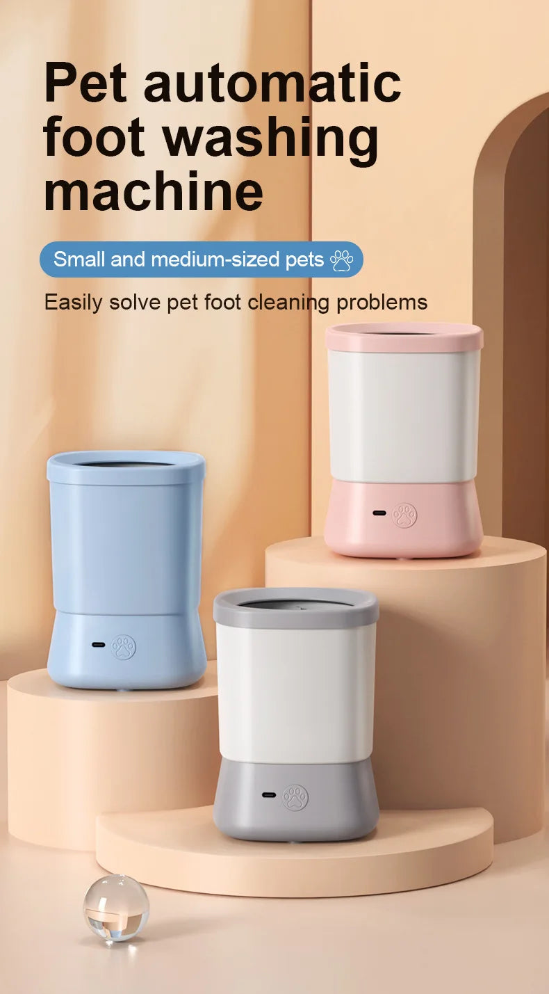 Automatic Pet Foot Washer Removable Electric Plastic Paw Cleaner Soft and Dense Bristles for Cleaning Cat Dog Paw Cleaner