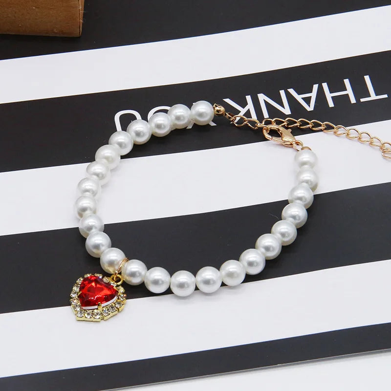 Arrival Cat Collar Cute Exquisite Pearl Necklace High Simulation Pearls Adjustable Pet Neck Decoration Summer Fashion Accessorie