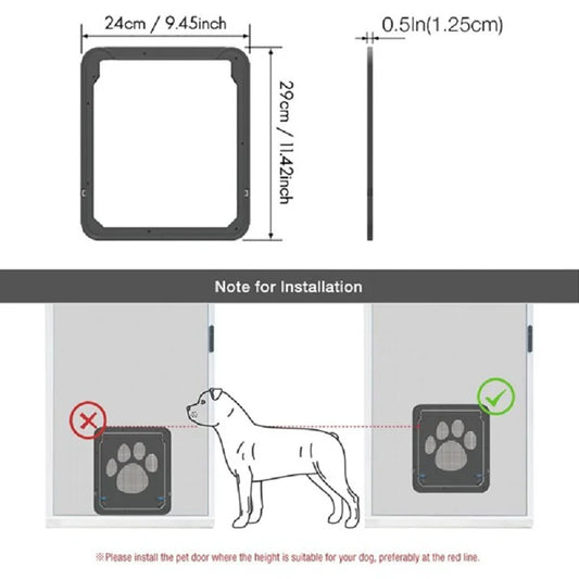 WON Dog Door Flap Gate Opener Controlled Entry Electronic Screen Window Protector Wall Mosquito Net (Small) - Play Paws Toys