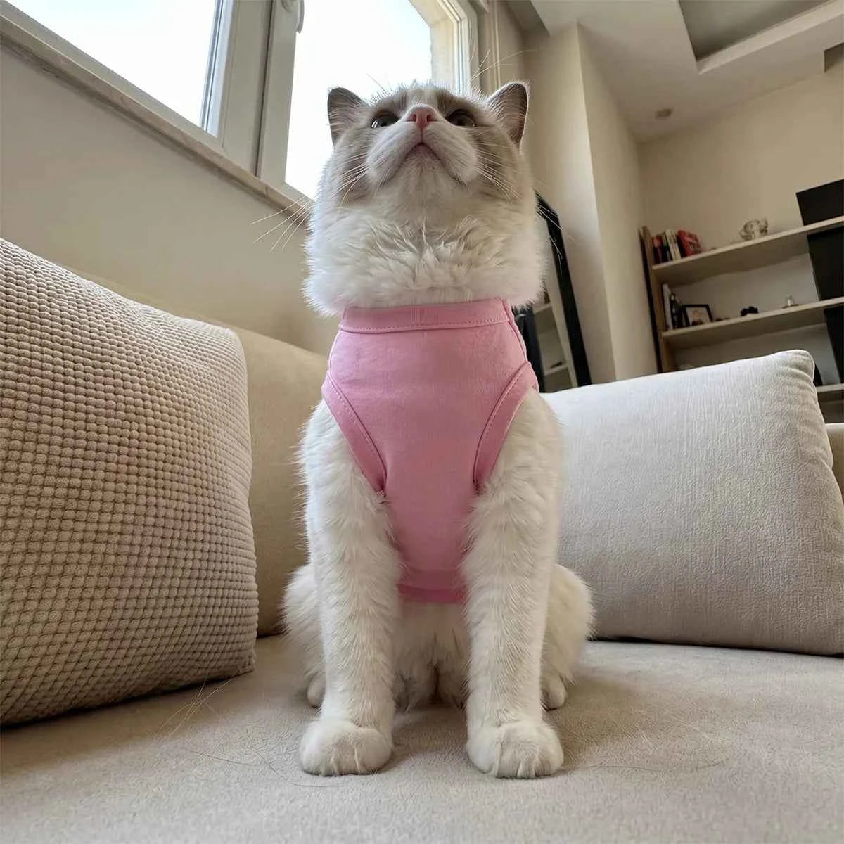 Adicats Pink Cat Clothes Spring Summer Autumn Small Medium Large Popular Singlet Funny Printing Three Kitten Clothing