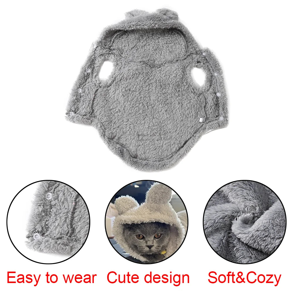 Autumn Winter Cat Clothes Soft Warm Cute Kitten Sweater Pet Fleece Costume For Small Medium Dogs Cats Kitty Sphynx Hoodies Coat - Play Paws Toys