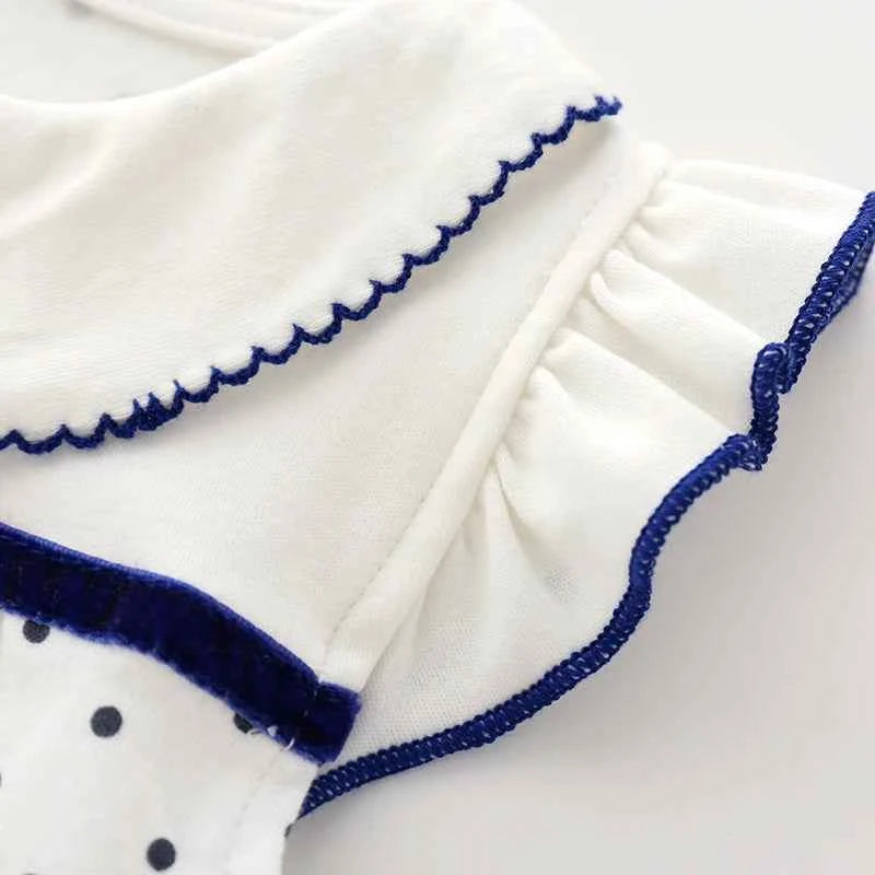 Baby jumpsuit summer newborn pure cotton flying sleeve harem newborn baby girl clothes thin women's summer clothing