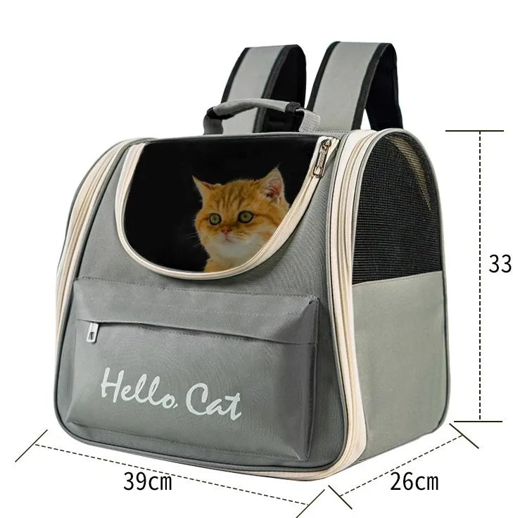 Cat Bag Outing Travel Pet Backpack Cabin Cat Schoolbag Shoulder Cage Multifunctional Bag Car Folding Soothing Anti-scratch - Play Paws Toys