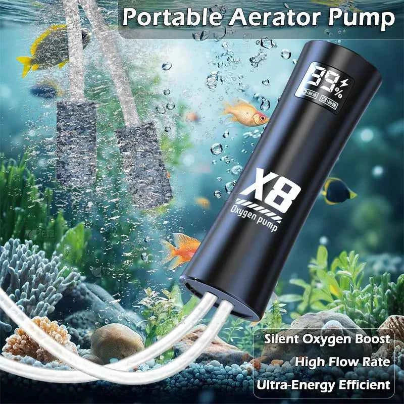 Aquarium Fish Tank Oxygen Pump Charging Dual-Purpose Air Pump Usb Lithium Battery Household Portable Fishing Mute Outdoor