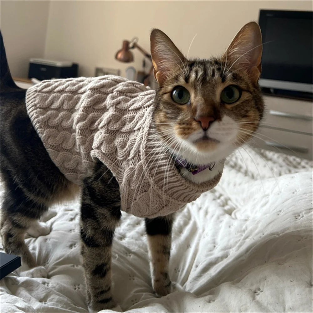 Cat Puppy Sweaters Autumn Winter Pet Knitted Sweater Jumper for Small Dogs Cats Kitten Pullovers Sphynx Clothing ropa para gatos - Play Paws Toys
