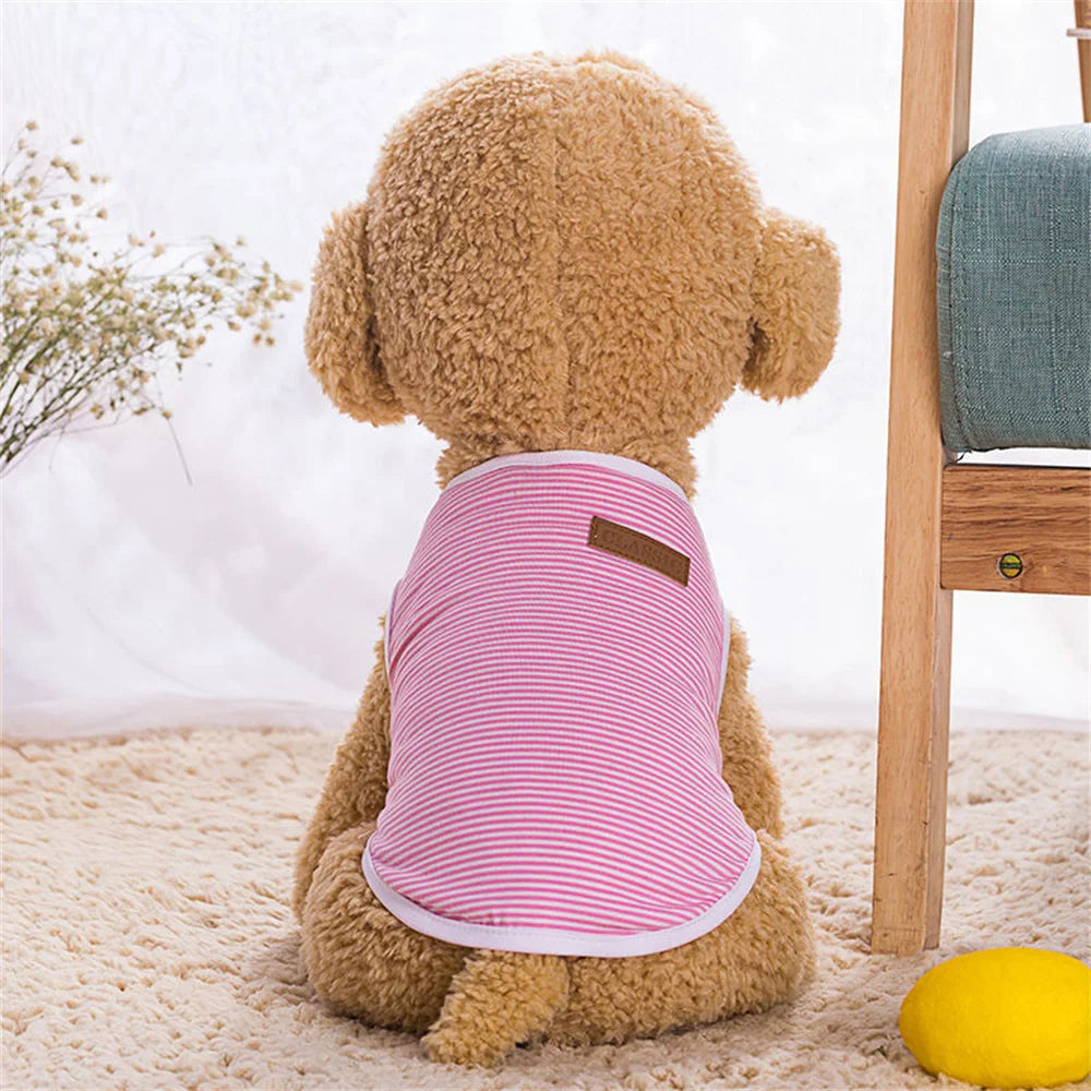Summer Cat Dog Vest Classic Stripes Pet Sleeveless T-shirt for Small Dogs Cats Kitten Sphynx Clothing Outfit ropa para gatos