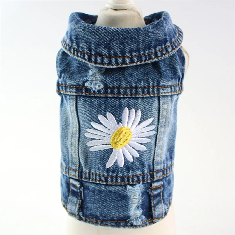 XS-2XL Denim Dog Clothes Cowboy Pet Dog Coat Puppy Clothing For Small Dogs Jeans Jacket Dog Vest Coat Puppy Outfits Cat Clothes