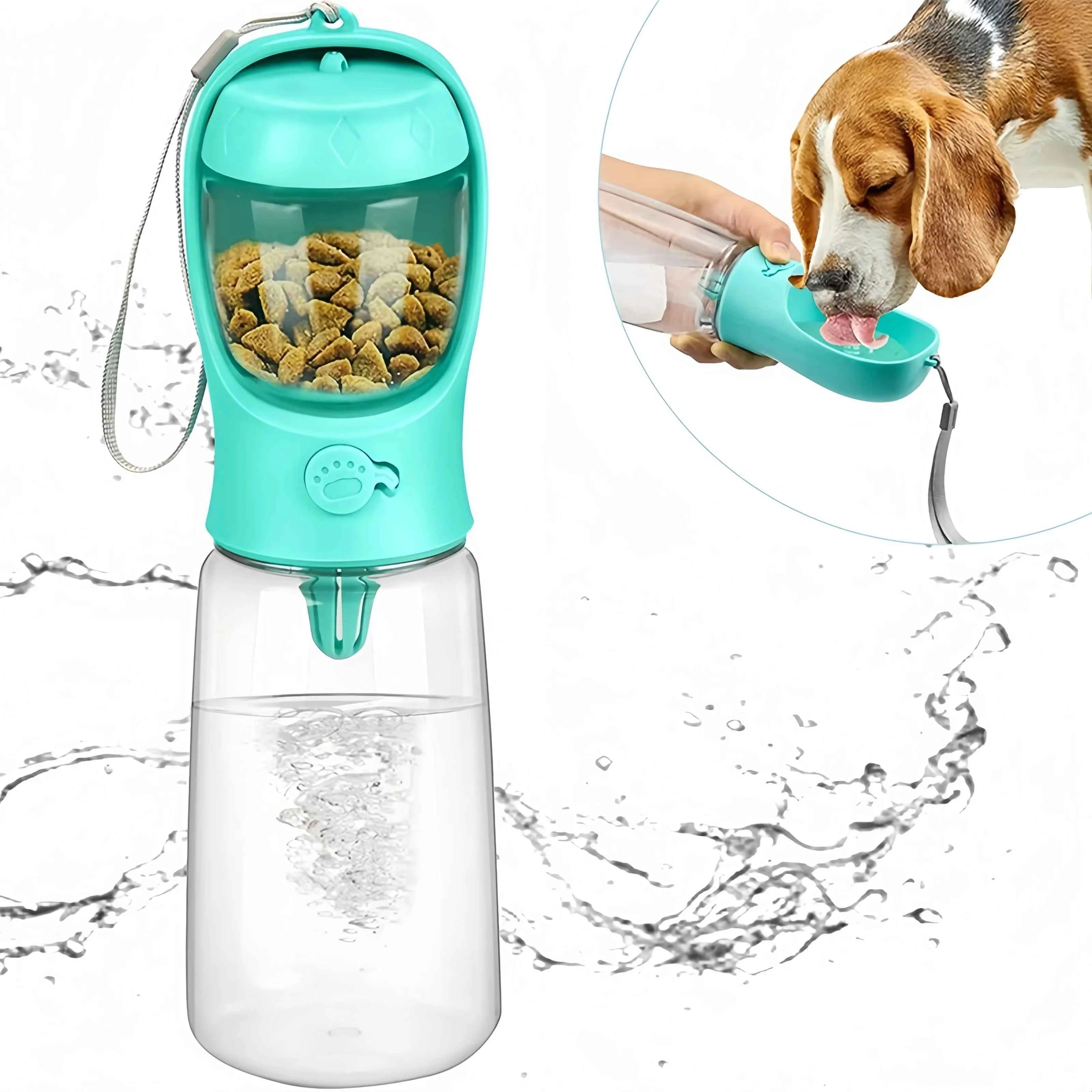 Pets Water Bottle Portable Food-Grade Material Dog Cat Travel Pet Water Cup Bottle with Food Dispenser Puppy Water Bottle