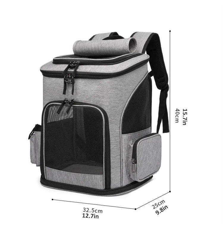 Breathable Pet Cat Carrier Backpack Foldable Pet Carrier Transport Travel Bag Expandable Large Capacity Creative for Cats Dogs - Play Paws Toys