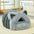 Enclosed Pet Bed Winter Warm Plush Hooded Cat Bed House with Cute Ears Indoor Nest Cave Comfort Kittens Hideaway for Small Dog - Play Paws Toys