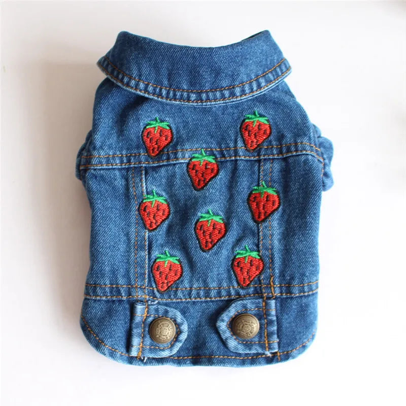 XS-2XL Denim Dog Clothes Cowboy Pet Dog Coat Puppy Clothing For Small Dogs Jeans Jacket Dog Vest Coat Puppy Outfits Cat Clothes