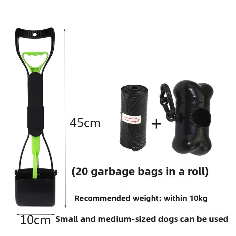 Jaw Clamp Dog Poop Scooper Heavy Duty Long Handle Pet Waste Grabber for Dogs Cats Puppies Foldable Rust Proof Cleaning Tool