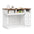 48 Inch Large Farmhouse Wooden Dog Crate Furniture With 6 Storage Drawers Feeding Station Heavy Duty Dog Kennel End Table