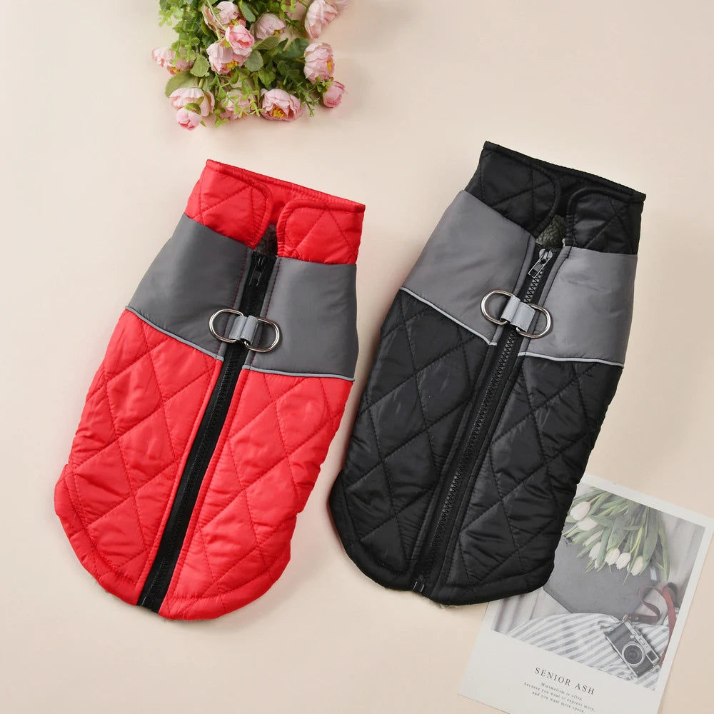 Fleece Warm Dog Clothes For Small Medium Dogs Cats Winter Elasticity Windproof With D-ring Puppy Jacket Chihuahua Pet Costume