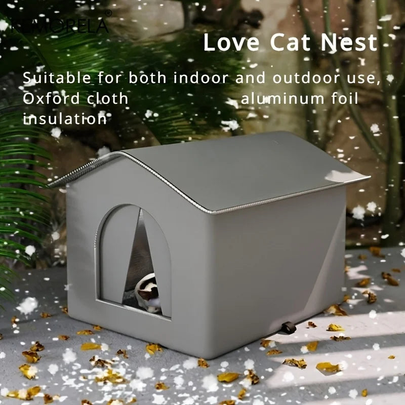 KEMORELA Stray Cat Bed Warmer - 3 Sizes of Comfortable Room-Shaped Shelter for Cats & Dogs, Durable Oxford Cloth, All-Season - Play Paws Toys