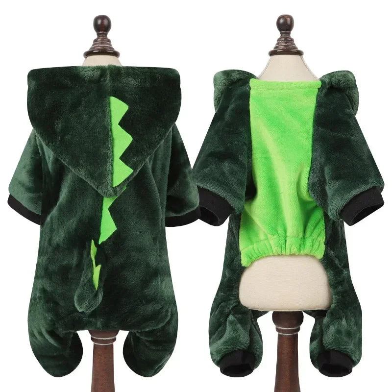 Cartoon Animal Dog Cat Costume Small Dogs Cat Winter Warm Pet Jumpsuit Pajama for Yorkies Poodle Overalls Puppy Mascotas Clothes