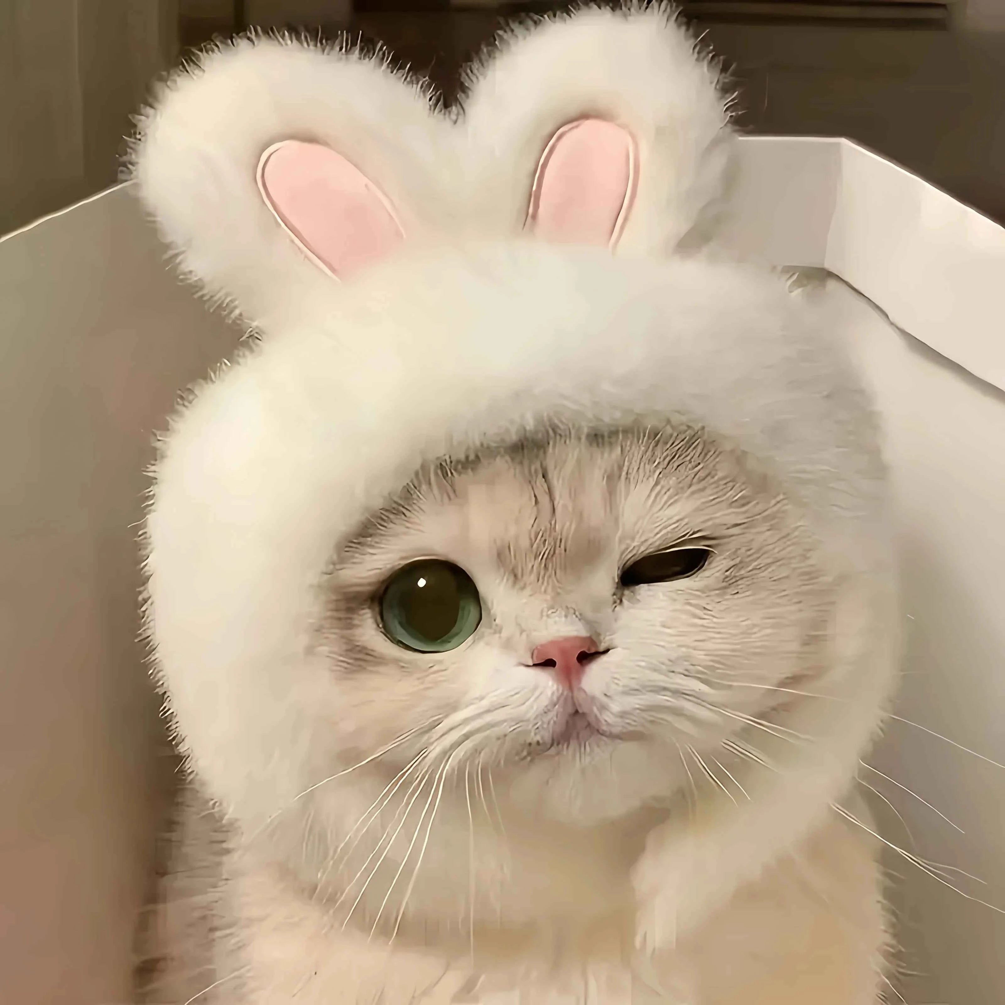1 rabbit ear cat hat, suitable for cat and dog role-playing and photography, suitable for toys and cat set photos.