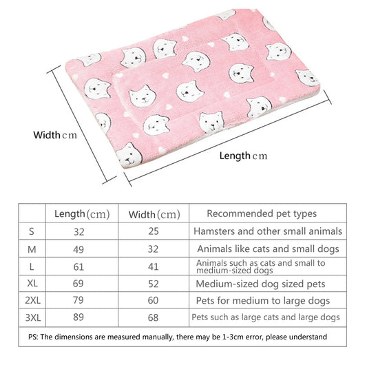 Thickened Comfortable Warm Small Cat Sleeping Cushion Skin-friendly Cute Winter Medium Dog Sofa Mat for Puppy Bed Accessories - Play Paws Toys