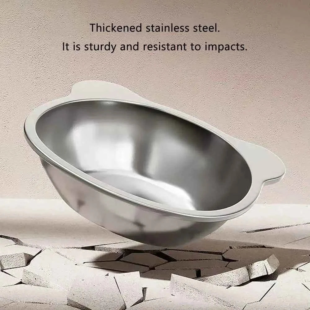 Raised Cat Bowls Tilted Neck Guard Cat Food Bowl 304 Stainless Steel Shatter-resistant Elevated 15° Pet Supplies for Puppy Cat