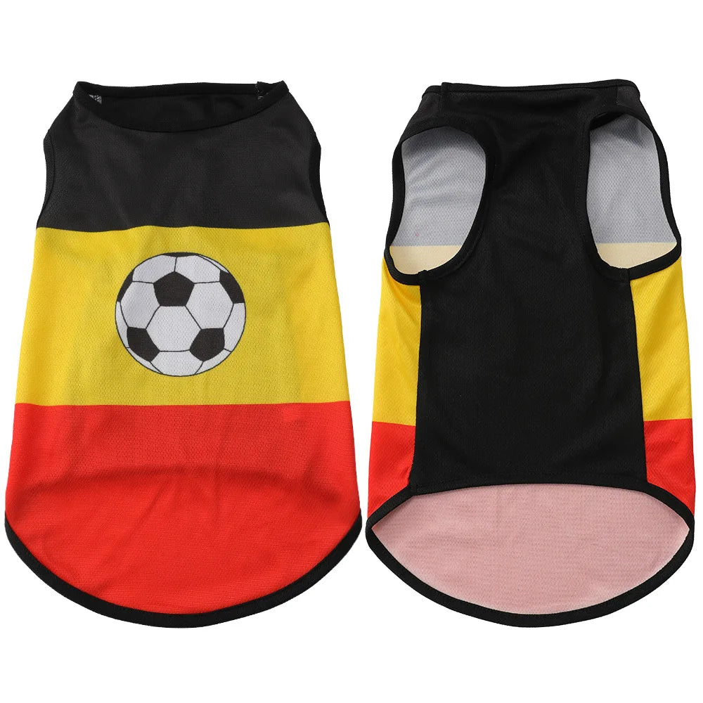 Football Team Pet Tank Top for Dogs Breathable Summer Dog Shirt Printed Small Medium Sized Dogs Clothing