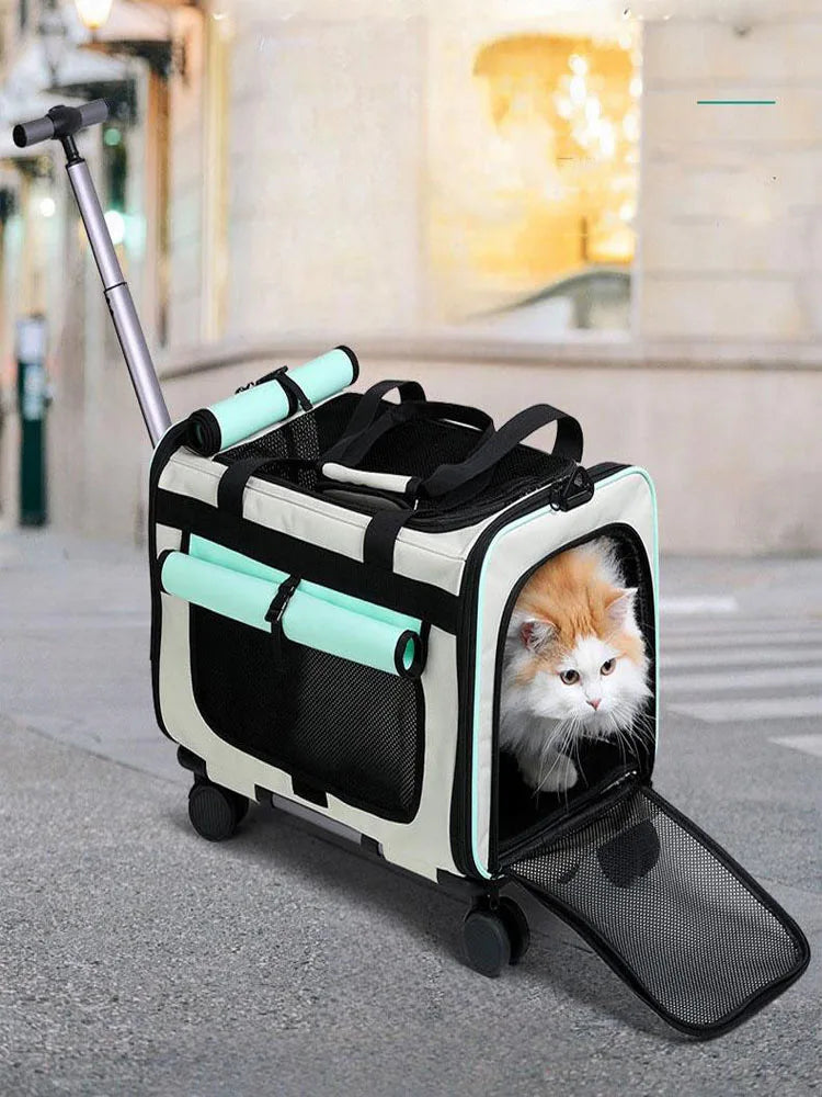 Pet Trolley Cat Bag Extra Large Portable Case Detachable Dog Trolley Case Large Foldable Pet Bag Cat Travel Carrier Bag - Play Paws Toys