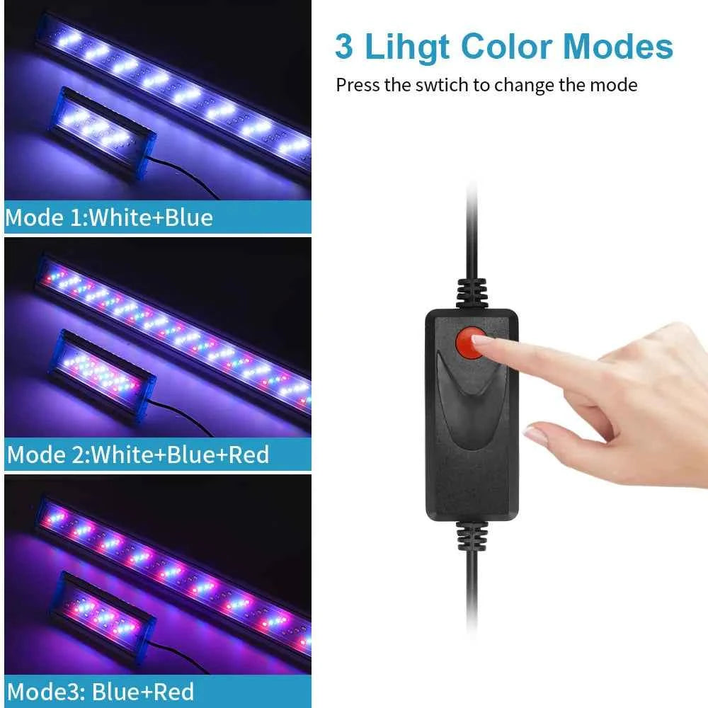 Ultra thin LED aquarium light aquatic plant light expandable clip on light 18-75CM fish tank 220-240V