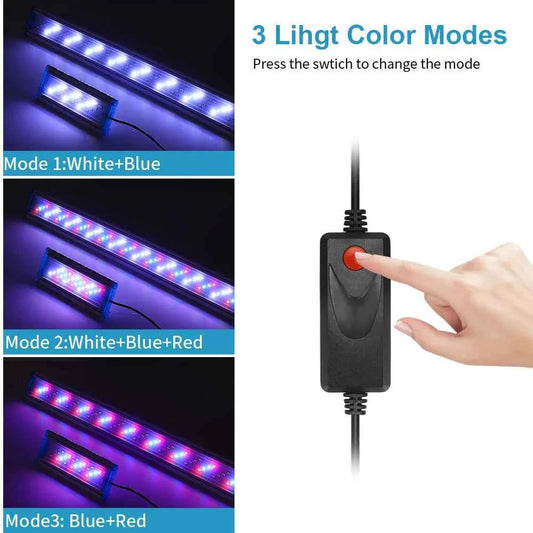 Ultra thin LED aquarium light aquatic plant light expandable clip on light 18-75CM fish tank 220-240V