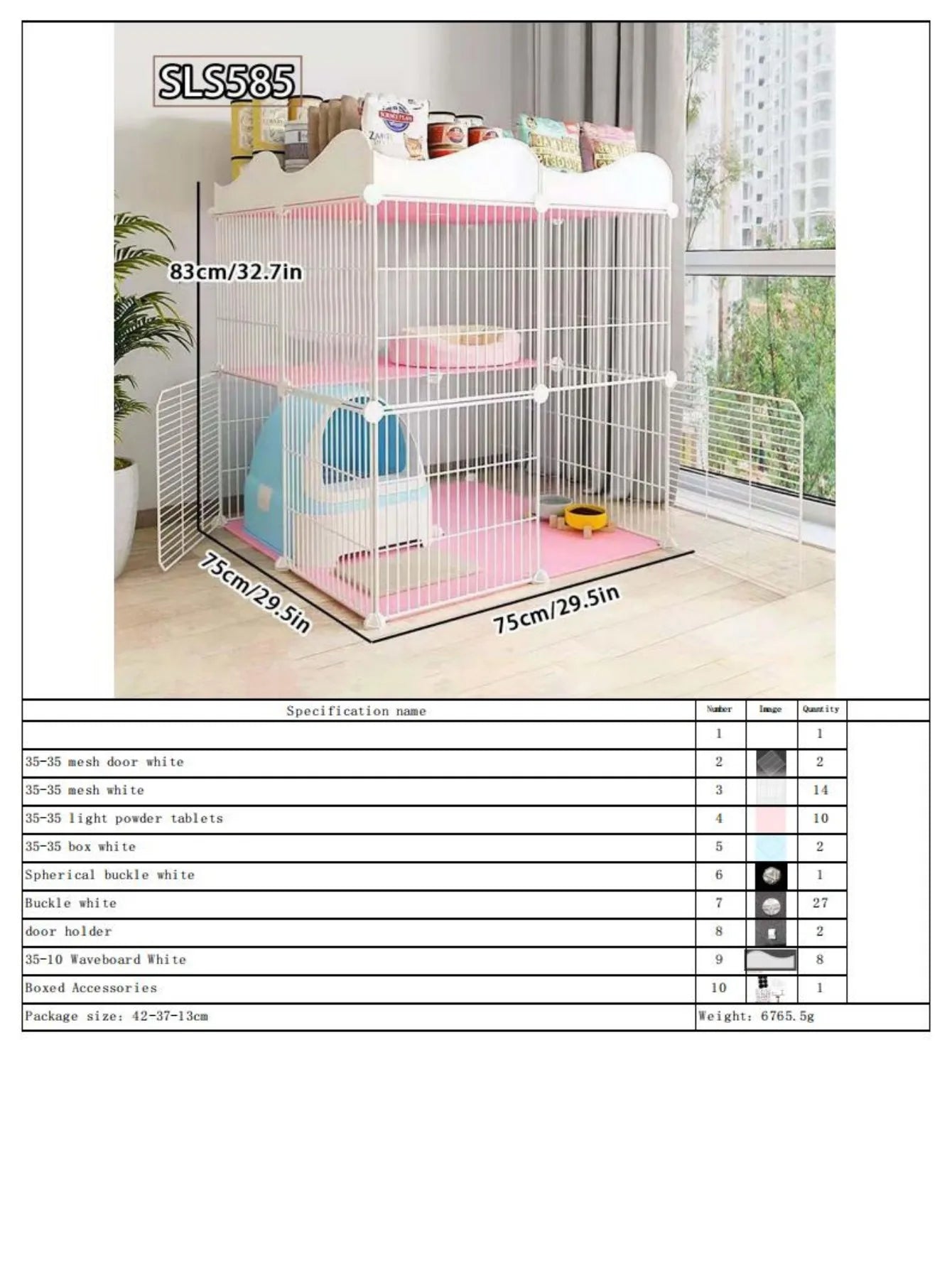 Cat Cage for Home Use, Indoor Pet Cat Large Space, Luxurious Small Cat House, Three-Story Multi-Cat Portable Assembly Empty Cage - Play Paws Toys