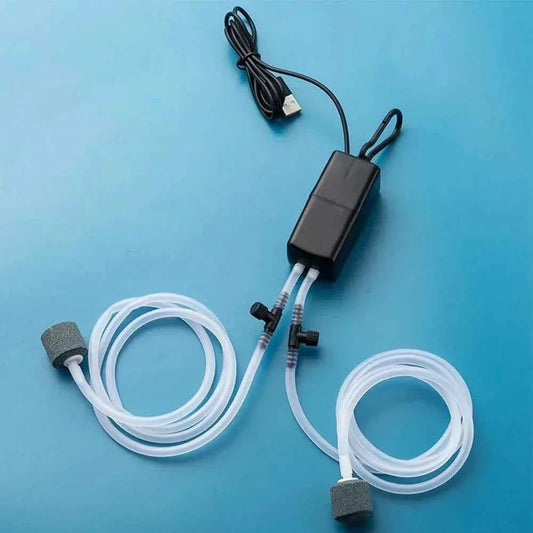 Mini Aquarium Air Pump Kit Oxygen Pump with Air Stone,Silent High Energy Efficient,USB Aquarium Filter, Fishing Tank Accessories
