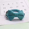 Velvet Cat Collar Solid Color Bowknot Puppy Chihuahua Collars with Bell Adjustable Safety Buckle Cats Bow Tie Pets Accessories