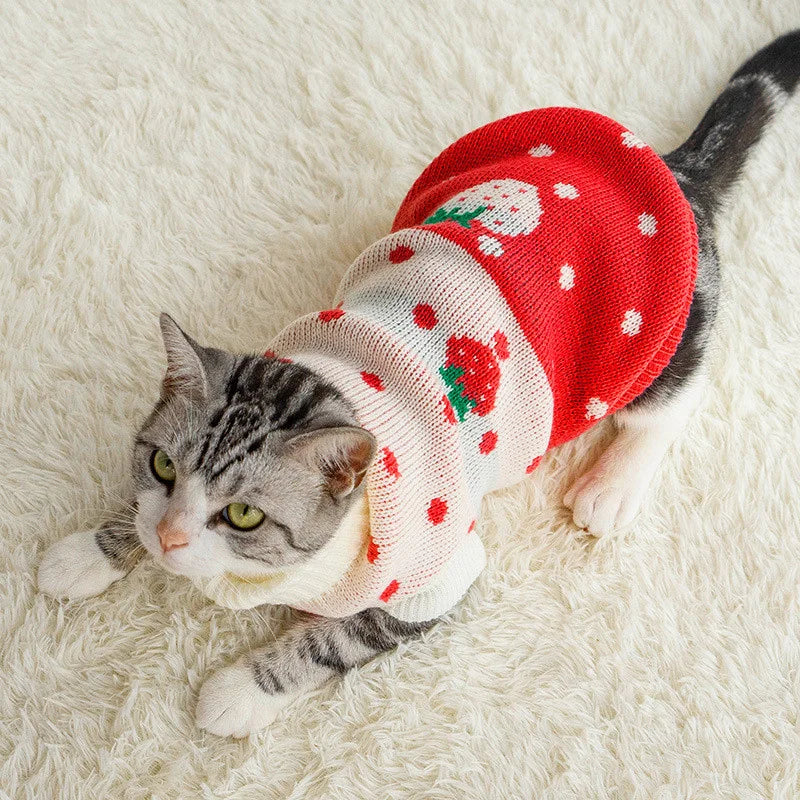 Christmas Cat Sweater Winter Warm Pet Costume for Cats Kedi katten Sphynx Clothing Mascotas Clothes for Dog Animals ropa de gato - Play Paws Toys