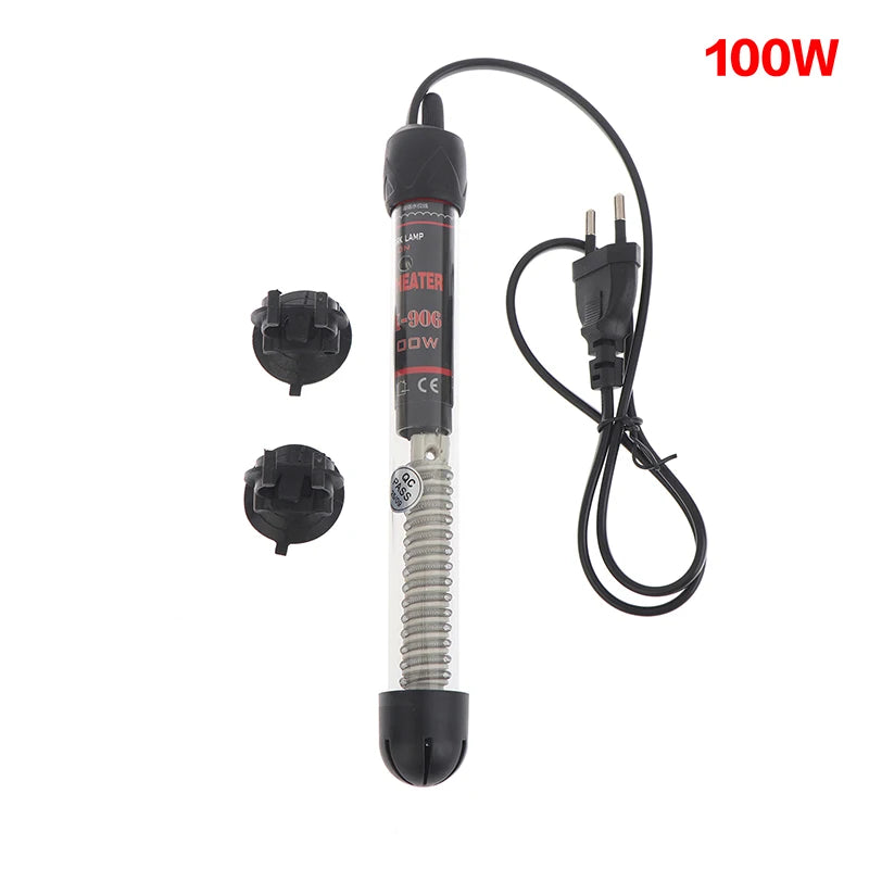 [E] EU Plug Adjustable Temperature Thermostat Heater Rod Glass Aquarium Heater 25-300W Submersible Fish Tank Water Heating Rod