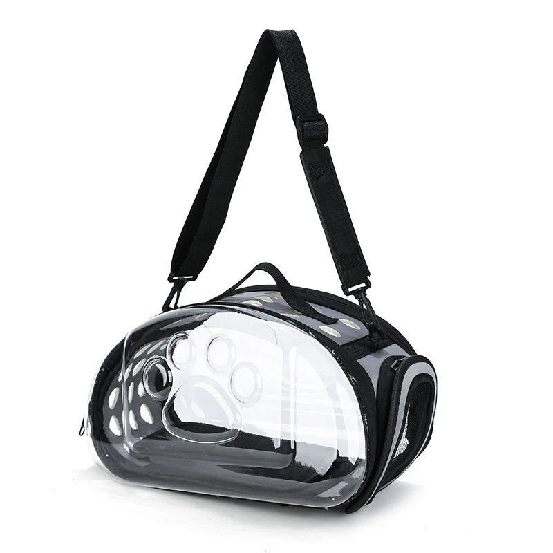 Transparent Foldable Outdoor Pet Travel Carrier Bag Handbag Puppy & Kitten Capsule Transparent Portable Shoulder Strap Bag - Play Paws Toys