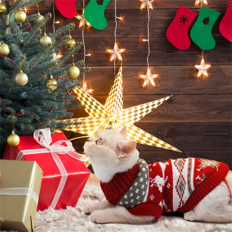 Cute Cat Sweater Costume Winter Warm Pet Clothes for Cats Katten Sphynx Pullover Mascotas Clothing Gatos Products for Animals - Play Paws Toys