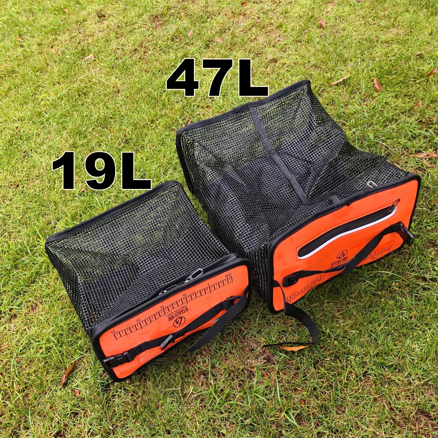 Floating fish basket, foldable fishing rack bucket, portable foldable fishing net for storing fishing equipment in the cage