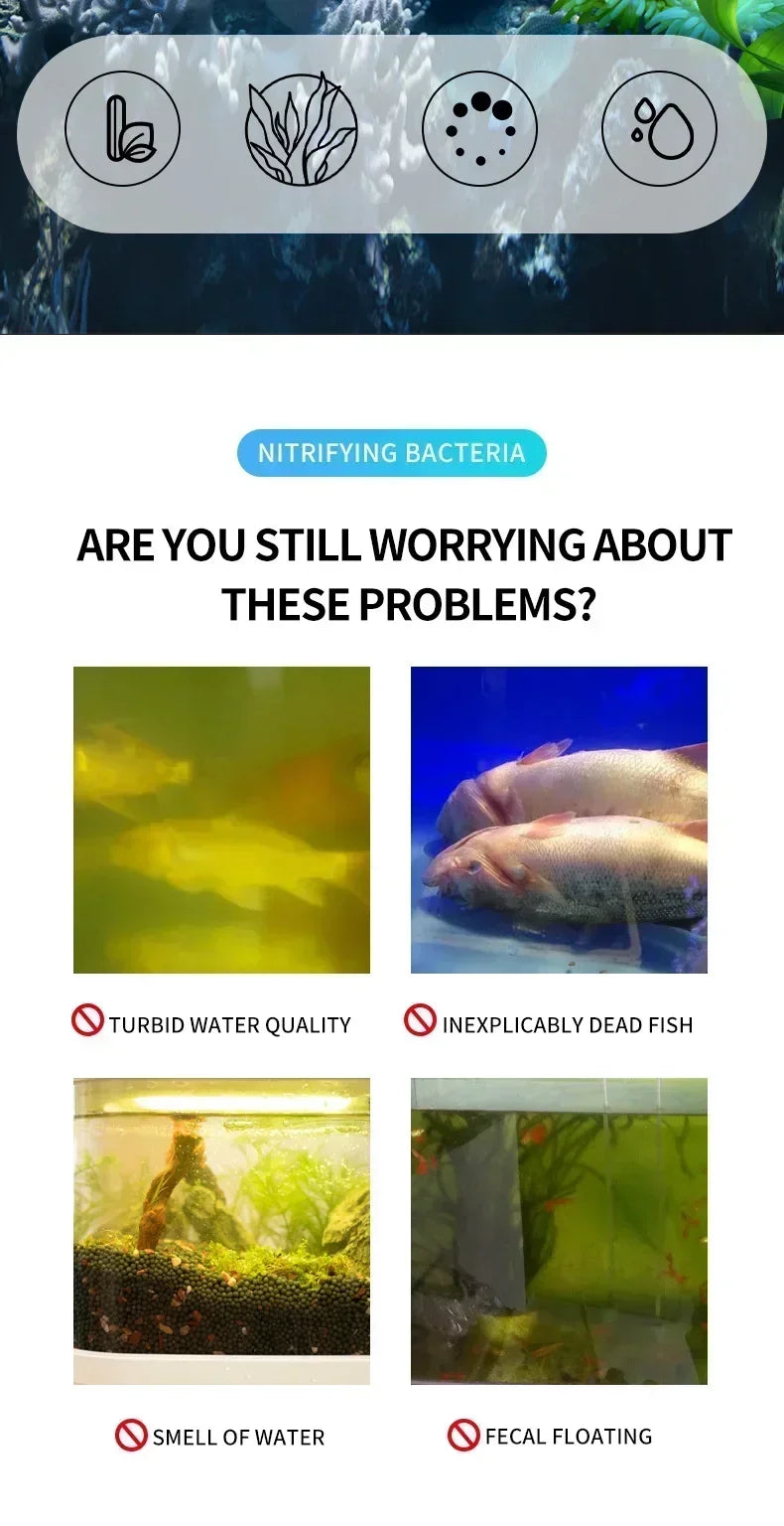 300ml Nitrifying Bacteria Liquid Fish Tank Water Purifier Aquarium Fish Farming Medicine Supplies Fishbowl Water Treatment