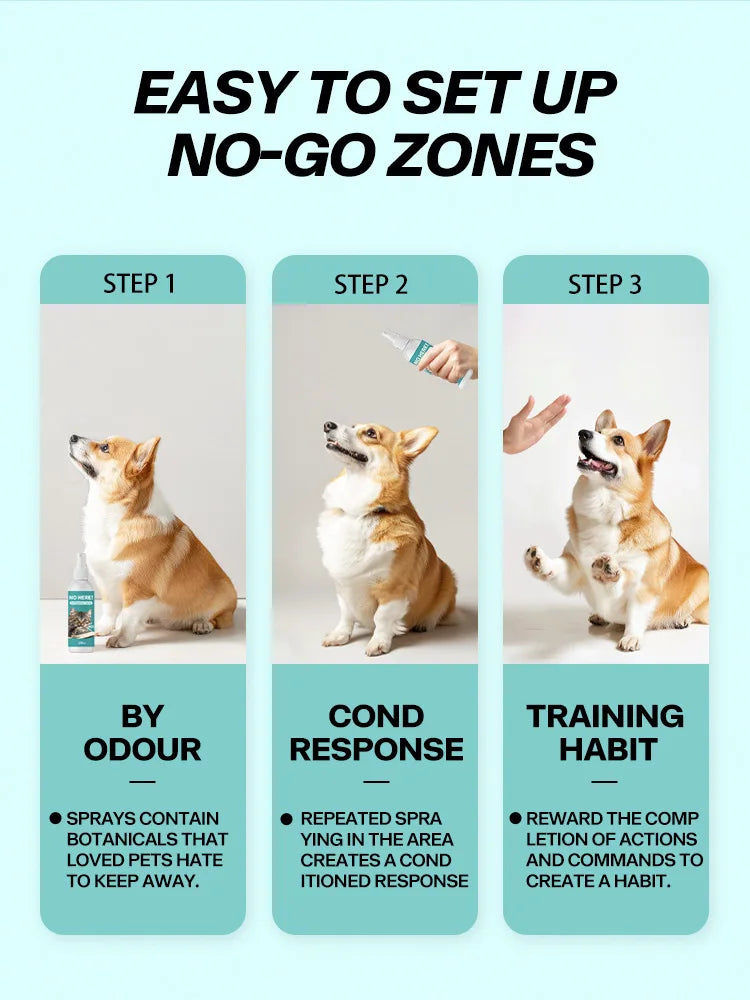 Long Lasting Cat Repellent Spray 120ml Non-Toxic Formula for Furniture Carpets Prevent Urine Marking Indoor Odor Neutralizer