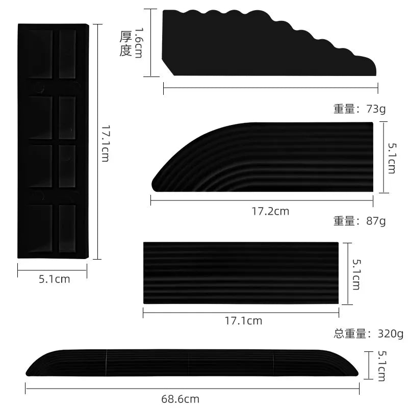 Anti-Slip Threshold Door Step Ramp Kit for inteligent Robot Vacuum Cleaner Lightweight TPE Ramp for Wheelchairs