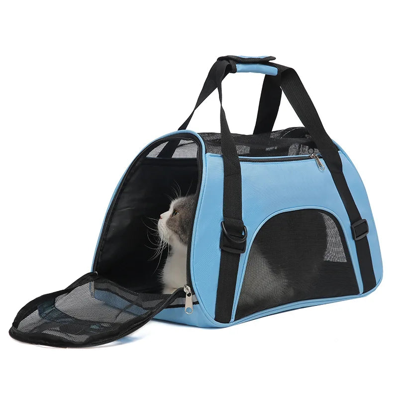 Cat Bags Soft-Sided Portable Dog Carrier Mesh Breathable Carrier Bags for Cats Dogs Comfort Foldable Handbag Pet Transport Bag - Play Paws Toys
